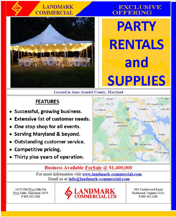 PARTY RENTALS AND SUPPLIES